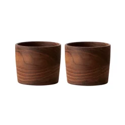 Coquetier Raw teak Lot de 2, Marron