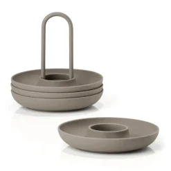 Coquetiers avec support Singles, lot de 4, Taupe