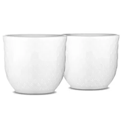 Coquetiers Rhombe, lot de 2, blanc