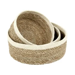 Corbeille à pain Emil, lot de 3, naturel-blanc