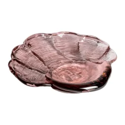 Coupelle en verre d'art coquillage 30x33 cm, Rose