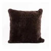 Coussin en peau de mouton Shepherd Lina 40 x 40 cm, marron foncé