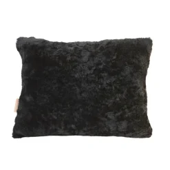 Coussin en peau de mouton Shepherd Lina 40 x 30 cm, noir