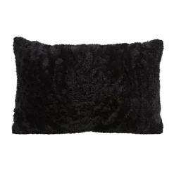 Coussin en peau de mouton Shepherd Lina 60 x 40 cm, noir