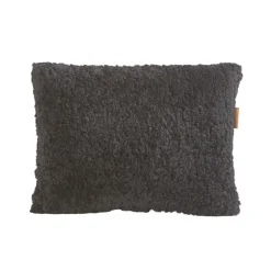 Coussin en peau de mouton Shepherd Lina 40 x 30 cm, gris asphalte