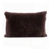 Coussin en peau de mouton Shepherd Lina 60 x 40 cm, marron foncé