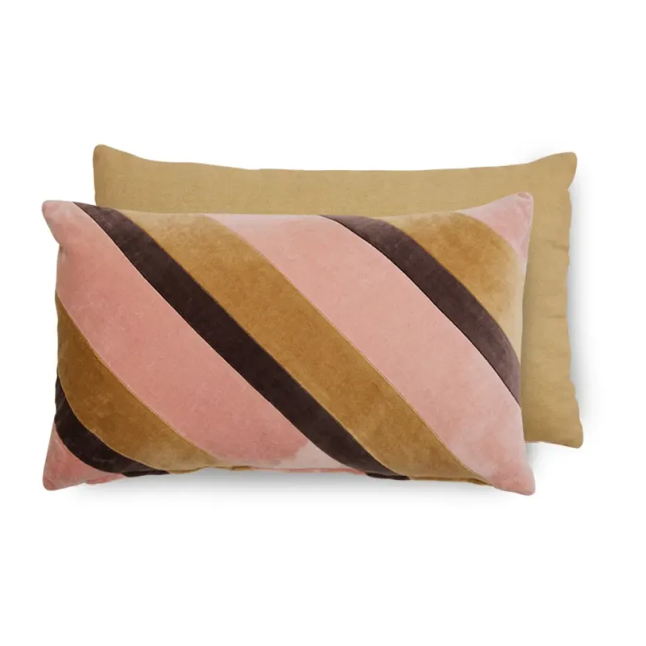 Coussin en velours Striped 30x50 cm, Sunkissed