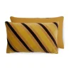 Coussin en velours Striped 30x50 cm, Honey