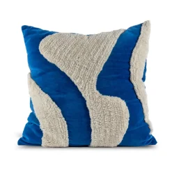 Coussin Fluffy 50x50 cm, Blue-beige