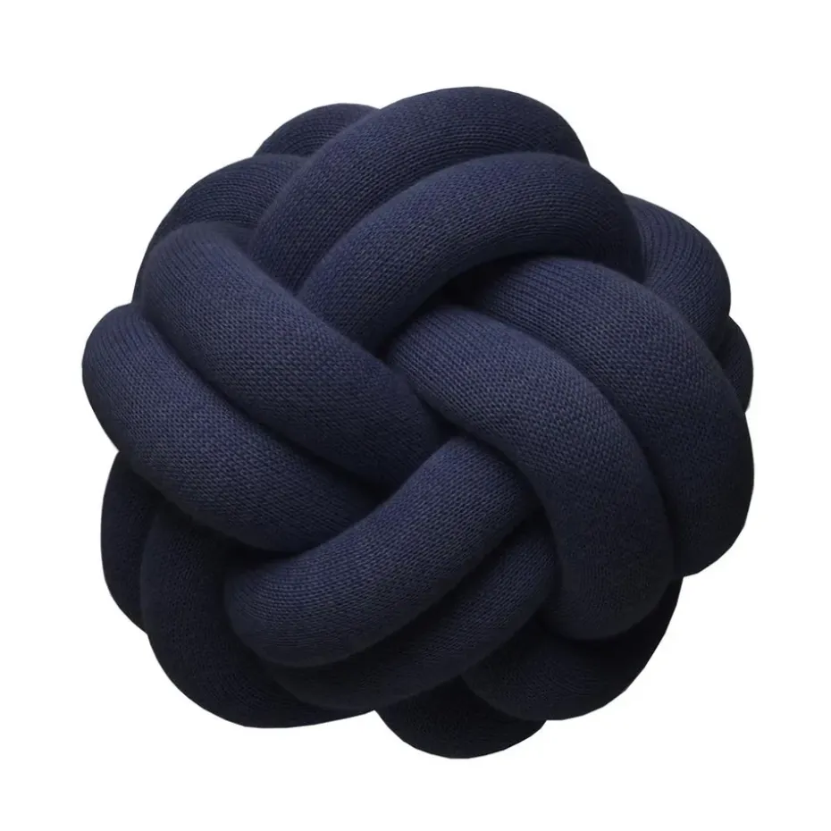 Coussin Knot, bleu marine