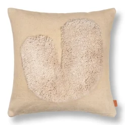 Coussin Lay 50x50 cm, Sable / Blanc-cassé