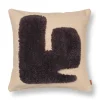 Coussin Lay 50x50 cm, Sable / Brun foncé