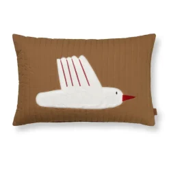 Coussin matelassé Bird, Sugar kelp (brun)
