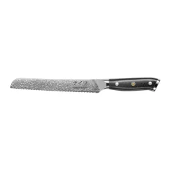 Couteau à pain Damascus By Hâws 33 cm, Noir-acier inoxydable