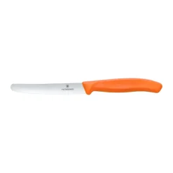 Couteau à saucisse/tomate Swiss Classic dentelé 11 cm, Orange