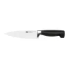 Couteau de chef Zwilling Four Star 16 cm, Noir-acier inoxydable