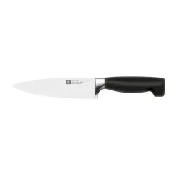 Couteau de chef Zwilling Four Star 16 cm, Noir-acier inoxydable