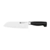 Couteau Santoku Zwilling Gourmet 18 cm, Noir-acier inoxydable
