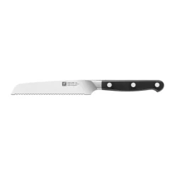 Couteau tout usage dentelé Zwilling Pro 13 cm, Noir-acier inoxydable