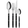 Couvert Bistrot brillant 24 Pièces, Black