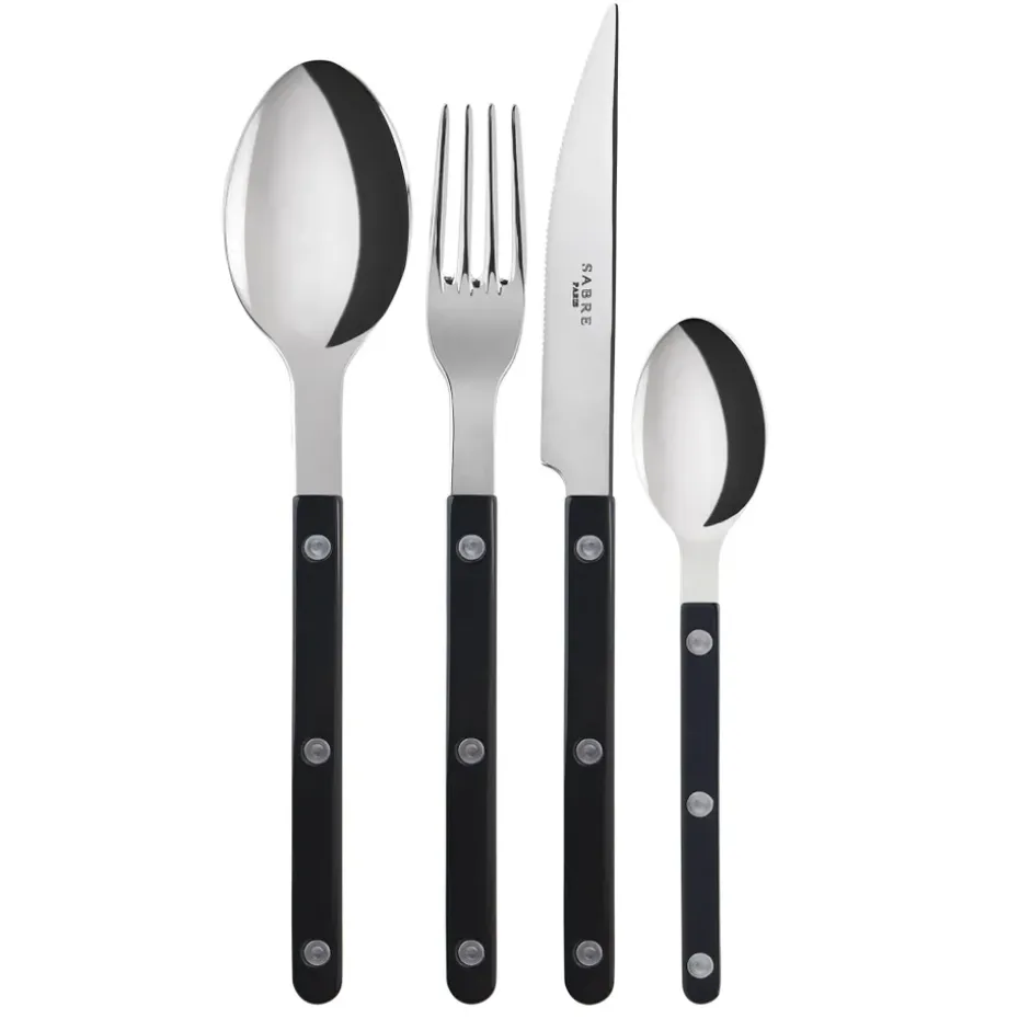 Couvert Bistrot brillant 24 Pièces, Black