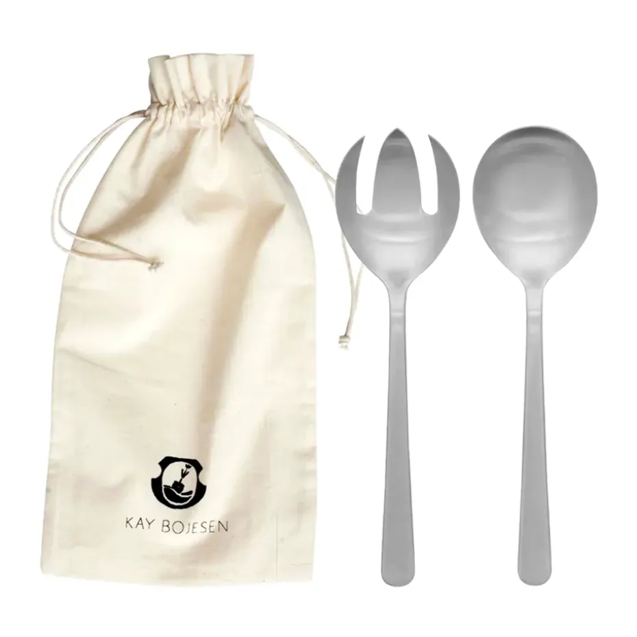 Couverts à salade Grand Prix 18,5 cm 2 pièces, Matte steel