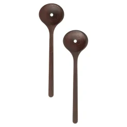 Couverts à salade Yami 30 cm, lot de 2, Marron