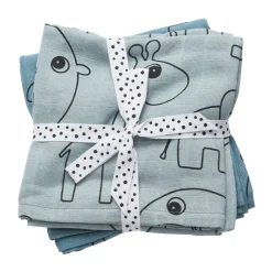 Couverture bébé Contour 120x120 cm, lot de 3, Bleu