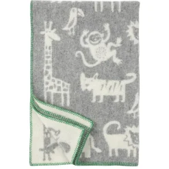 Couverture en laine Jungle, gris