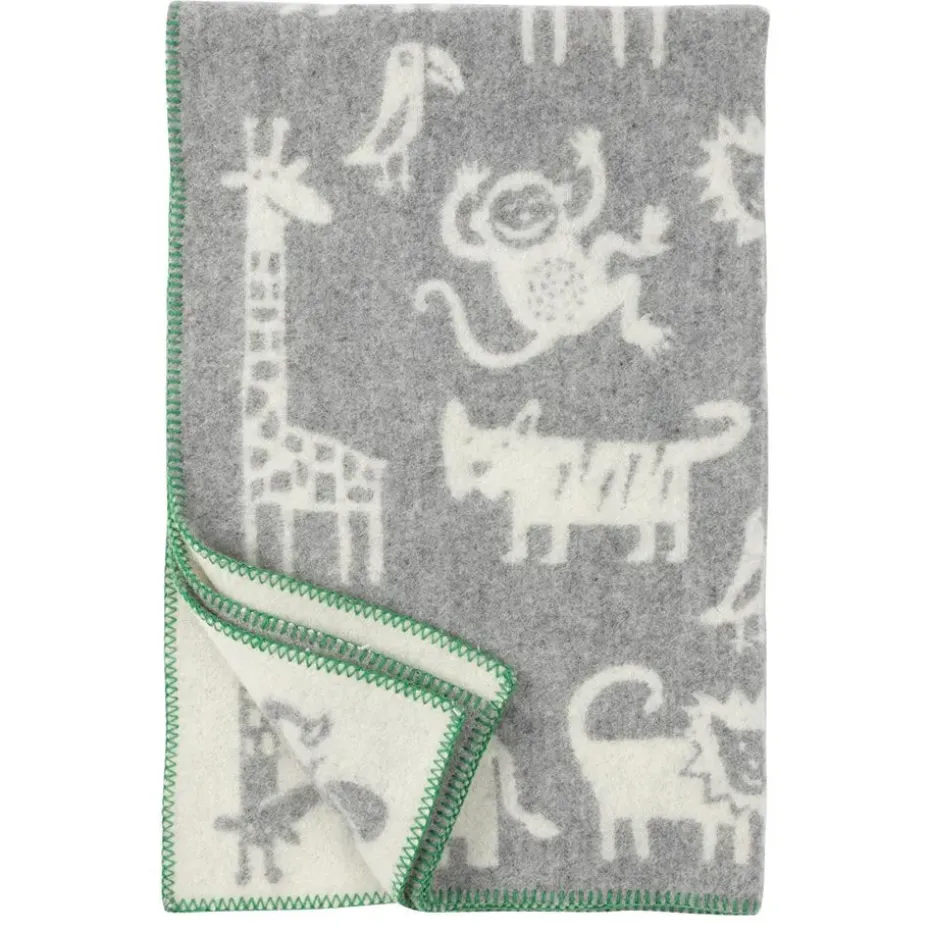 Couverture en laine Jungle, gris