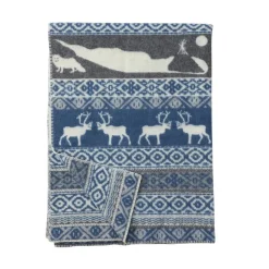 Couverture en laine Sarek, gris-bleu