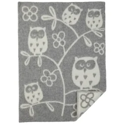 Couverture en laine Tree Owl, gris clair