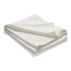 Couvre-lit en coton délavé Stripe 260x260, Blanc cassé