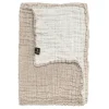 Couvre-lit Hannelin beige-blanc, 160x260 cm