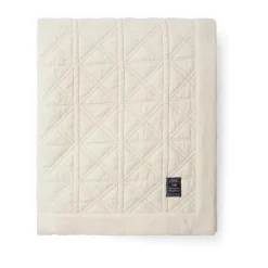 Couvre-lit Quilted organic cotton velvet 260x240 cm, Blanc