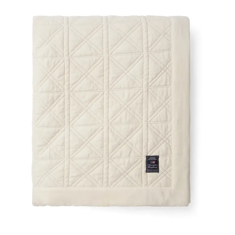 Couvre-lit Quilted organic cotton velvet 260x240 cm, Blanc