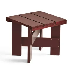 Crate Low Table 45x45x40 cm pin laqué, Iron red