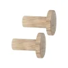 Crochet Point long, lot de 2, Chêne