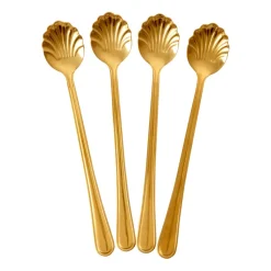 Cuillère à latte Rice Seashell 19 cm Lot de 4, Gold