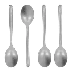 Cuillère à thé Nicolas Vahé, lot de 4, Finition argentée antique