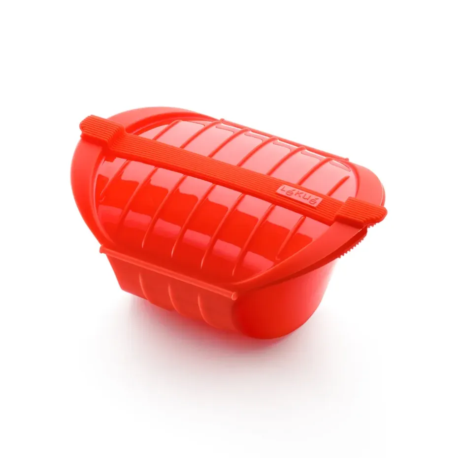 Cuiseur vapeur profond micro-ondes Lékué 3-4 portions, Rouge