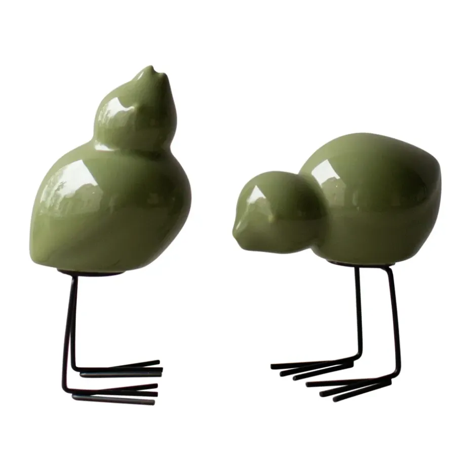 DBKD Décoration de Pâques Swedish Birds Lot de 2, Vert brillant
