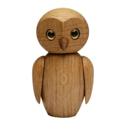 Décoration chouette Clever 10 cm, Chêne