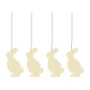 Décoration de Pâques Easter Deco lièvre Lot de 4, Light yellow