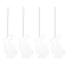 Décoration de Pâques Easter Deco lièvre Lot de 4, White