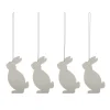 Décoration de Pâques Easter Deco lièvre Lot de 4, White