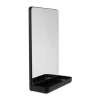 Design Letters Miroir mural avec étagère, Black