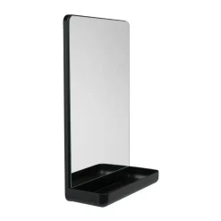 Design Letters Miroir mural avec étagère, Black