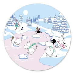 Dessous de plat Moumines hiver 2022 Ø21 cm, Bleu-blanc-rose