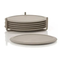 Dessous de verre avec support Singles, lot de 6, Taupe